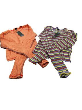 Lot of 2 Shirts Wild Fable Women's Small Long Sleeve Tee Shirts Peach Multicolor